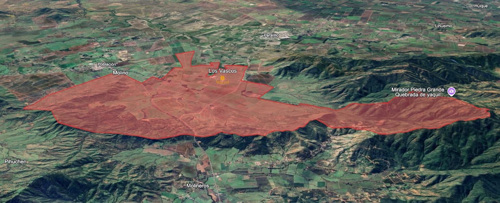 Mapa do terroir - Los Vascos Cabernet Sauvignon 2022